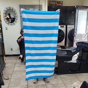 YOUR CHOICE BLUE and WHITE STRIPED BEACH TOWEL